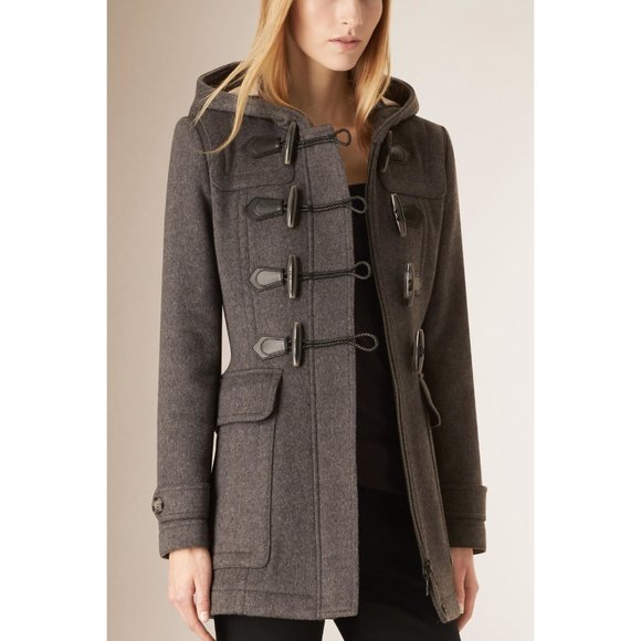 Burberry Jackets & Blazers - NWT Burberry Brit Blackwell Toggle Wool Coat Heather Grey Melange US 0 AUTHENTIC